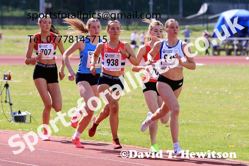 Womens Seniors and Under-20s 800 metres, 2024 North Eastern Track and Field Champs., Middlesbrough.  Photo: David T. Hewitson/Sports for All Pics